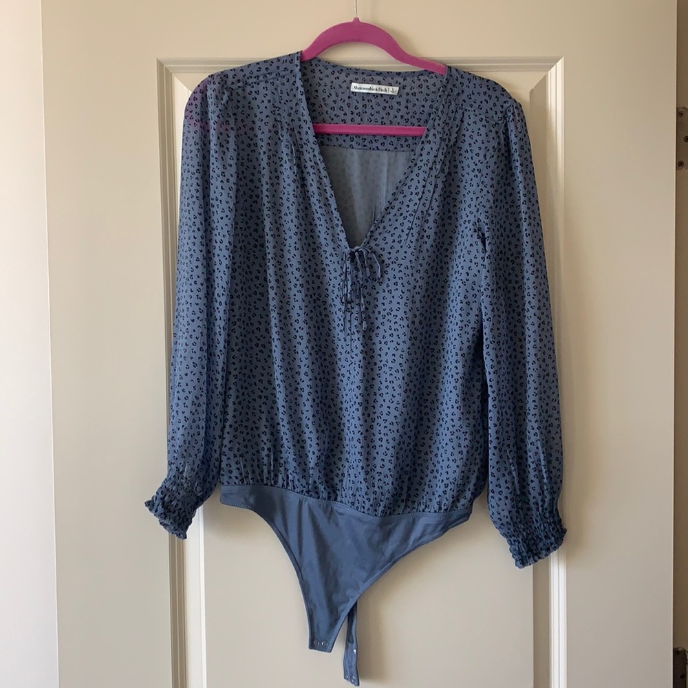 Abercrombie & Fitch Leopard Blue Bodysuit